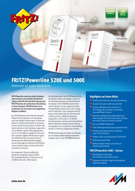 FRITZ!Powerline 500E und 520E - AVM