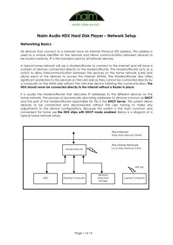 Naim Audio HDX Hard Disk Player – Network Setup