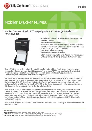 Mobiler Drucker MIP480