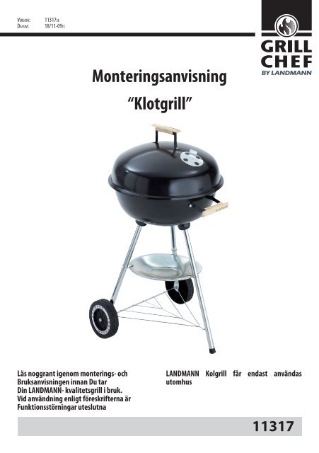 Monteringsanvisning “Klotgrill” - Landmann