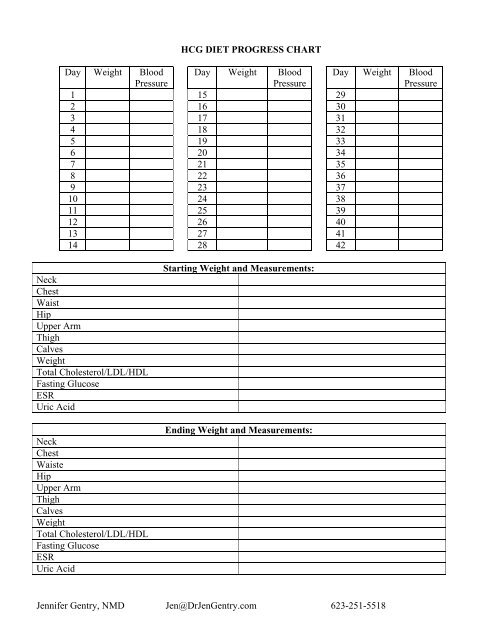 Hcg Diet Calorie Chart