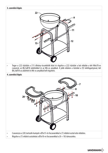 "Gömbgrill" Összeszerelési és üzemeltetési útmutató - Landmann