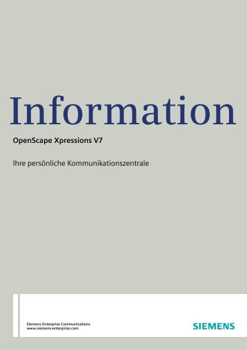 OpenScape Xpressions V7 - PTC Telecom GmbH