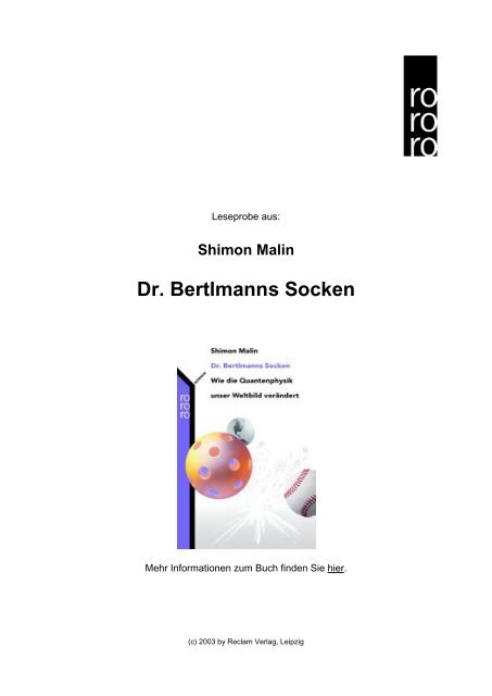 Dr. Bertlmanns Socken - Rowohlt