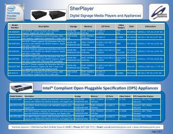 Media Player Comparison Guide - Sherlock Systems, Inc.