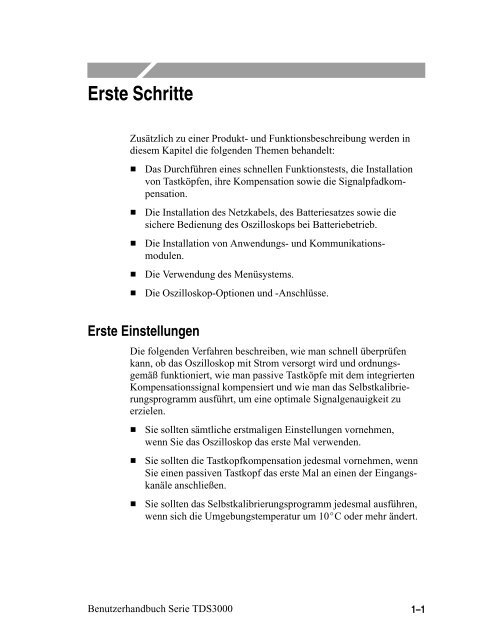 Tektronix Oszilloskop TDS3000 - Benutzerhandbuch