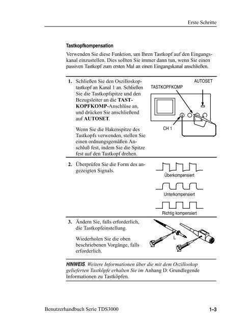 Tektronix Oszilloskop TDS3000 - Benutzerhandbuch
