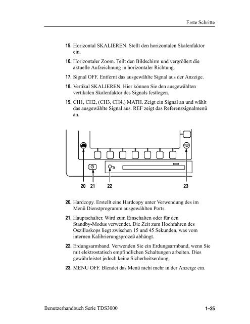 Tektronix Oszilloskop TDS3000 - Benutzerhandbuch