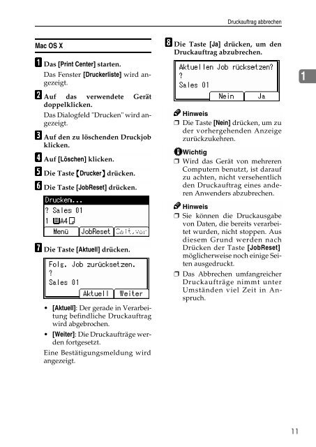 Aficio 2015/2018/2018D Bedienungsanleitung Druckerhandbuch 2