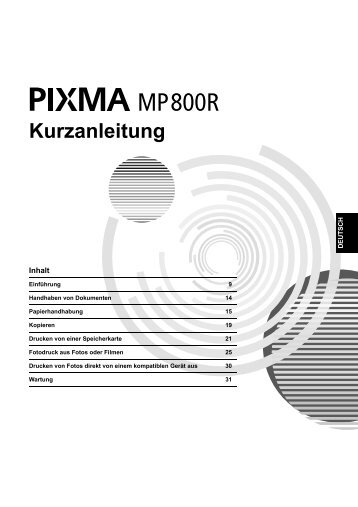 PIXMA MP800R MP800R_QSG_DEU_V1.pdf - Canon Deutschland