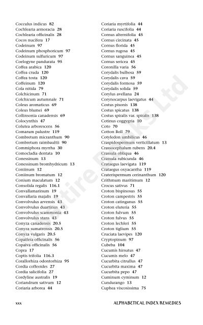 Vermeulen / Johnston PLANTS - Homeopathic and Medicinal Uses ...