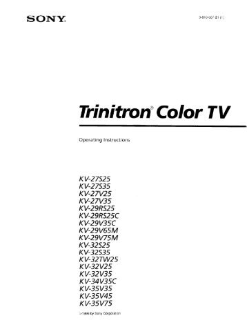 Trinitron Color TV - ManageMyLife.com