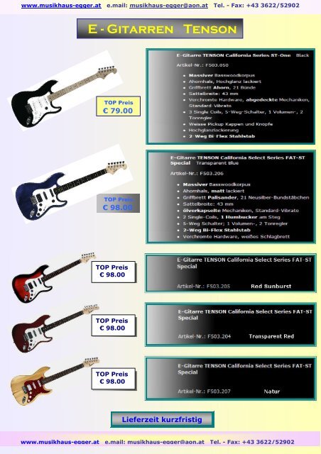 E Gitarren.pdf - Musikhaus Egger