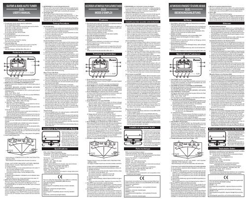 guitar & bass auto tuner gu20 user's manual ... - Ibanez Guitars