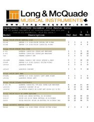 guitar rental rates - Long & McQuade