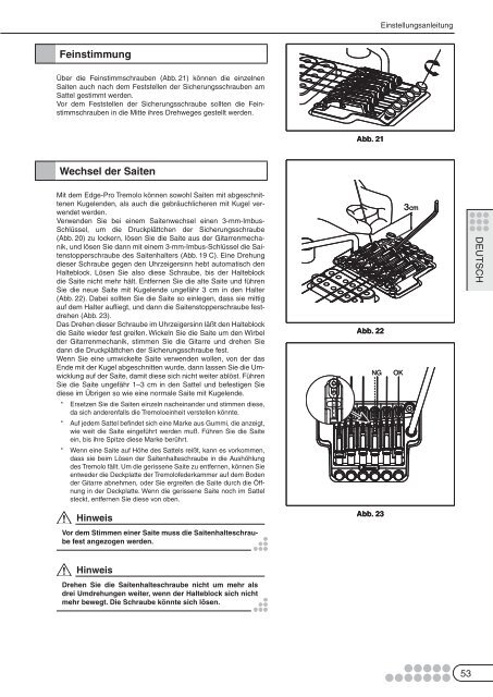 Table of Contents - Ibanez Guitars