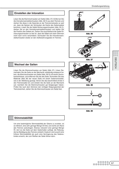 Table of Contents - Ibanez Guitars