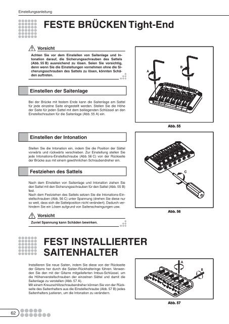 Table of Contents - Ibanez Guitars