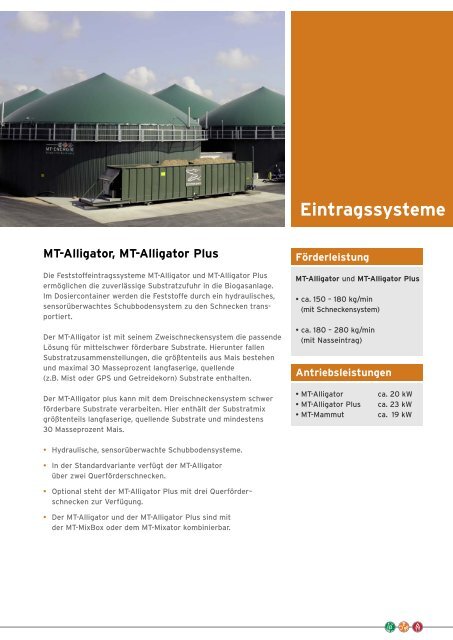 Ausstattungen für Biogasanlagen - MT-Energie GmbH