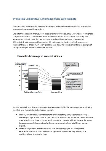 Evaluating Competitive Advantage: Iberia case example - Ashridge