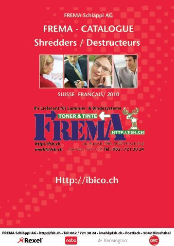 FREMA - CATALOGUE Shredders / Destructeurs Http://ibico.ch