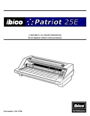 25e Operation Parts Ibico