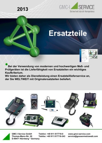 Ersatzteile - GMC-I Service GmbH