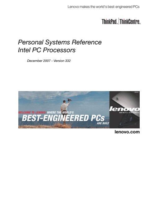 Personal Systems Reference Version 332 - Lenovo Service and ...