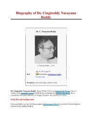 Biography of Dr. Cingireddy Narayana Reddy