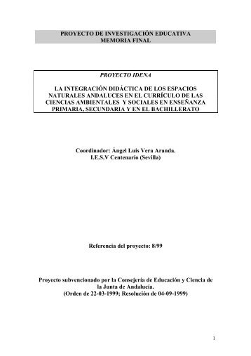 proyecto de investigación educativa memoria final proyecto idena la ...