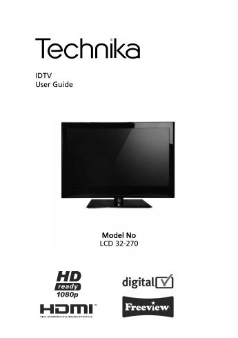 Model No LCD 32-270 Model No IDTV - Tesco Tech Support