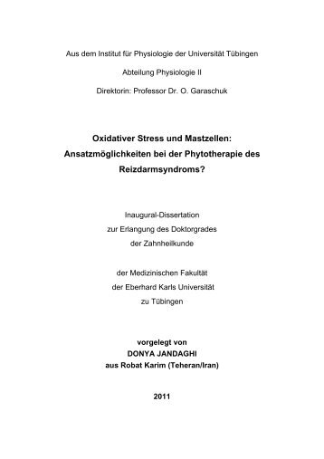 Vorlage für Dissertation - TOBIAS-lib - Universität Tübingen