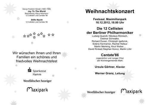 Weihnachtskonzert - Maximilianpark