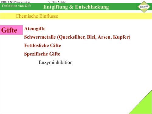 Entgiftung & Entschlackung - Dreluso Pharmazeutika GmbH