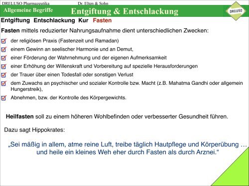 Entgiftung & Entschlackung - Dreluso Pharmazeutika GmbH