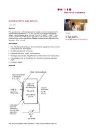 Solid Electrolyte Gas Sensors - Max-Planck-Innovation