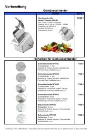 Vorbereitung Gemüseschneider - Gastro Concept Lübeck