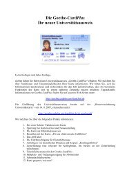 Die Goethe-CardPlus - Ihr neuer Universitätsausweis