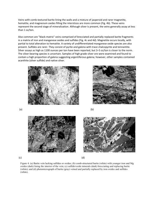 Geology and Ore Genesis of Silver–Barite Mineralization in the ...