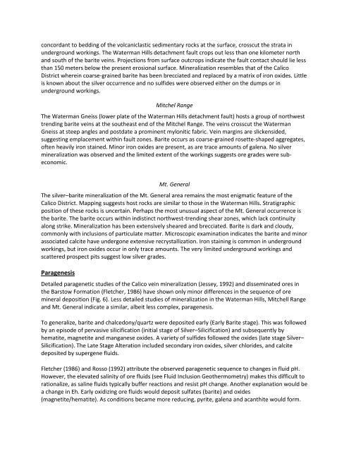 Geology and Ore Genesis of Silver–Barite Mineralization in the ...