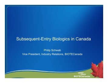 Subsequent-Entry Biologics in Canada - Biosimilars.ca