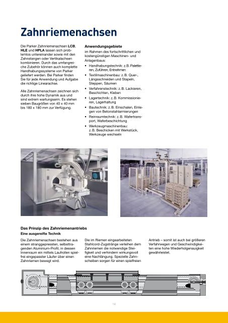 Übersicht der Parker Linearmodule