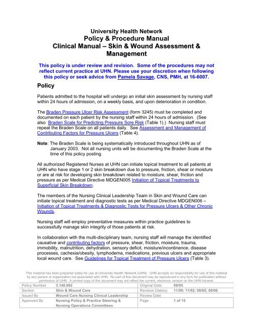 Wound Assessment Chart Template