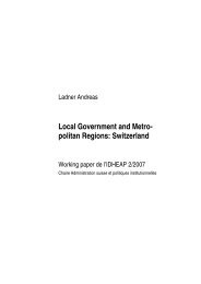 Local Government and Metropolitan Regions in Switzerland - IDHEAP