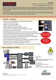TL6070 TL6070 - Features Block Diagram TL6070 - MaxxVision