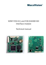 SONY FCB H11 and FCB EH4300 SDI Interface ... - MaxxVision