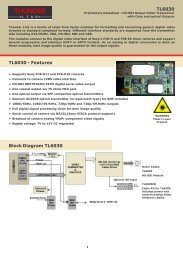 TL6030 TL6030 - Features Block Diagram TL6030 - MaxxVision