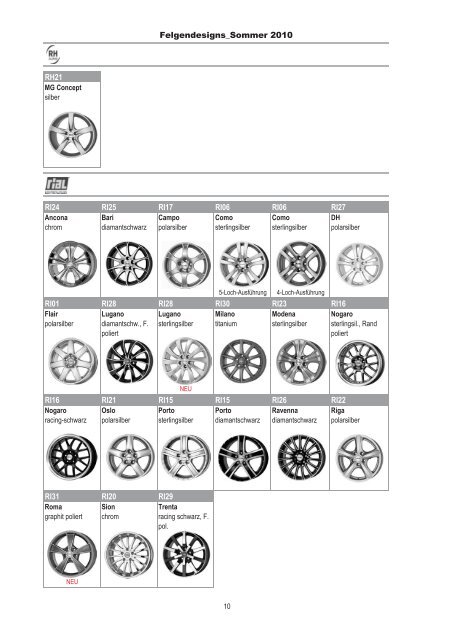 Felgen_Designübersicht Sommer 2010 - Felgenshop-Online.de
