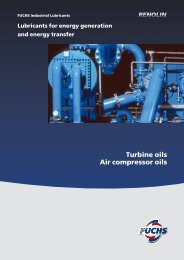 Turbine oils Air compressor oils - fuchs europe schmierstoffe gmbh