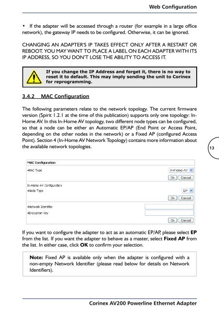 User Guide Corinex AV200 Powerline Ethernet Adapter